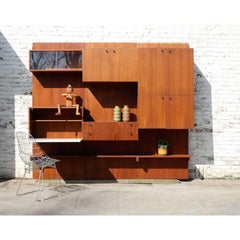 "Cees Braakman and Pastoe" Style Wall Unit or Shelving System, 1970s