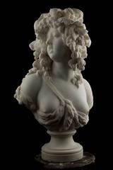 French 19th Century White Marble Sculpture of Bacchante