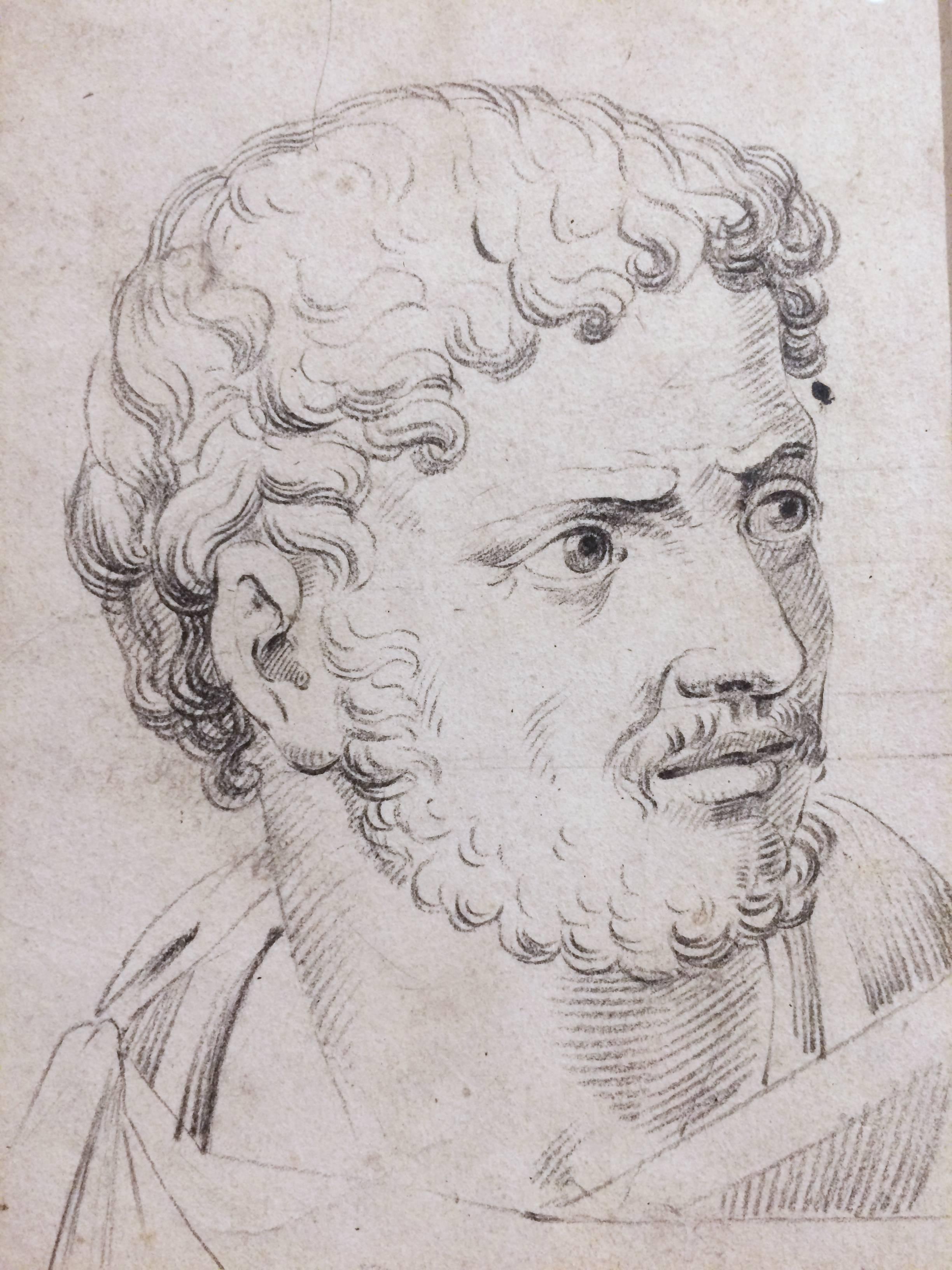Porträtzeichnung von Antoninus Pius (Deutsch) im Angebot