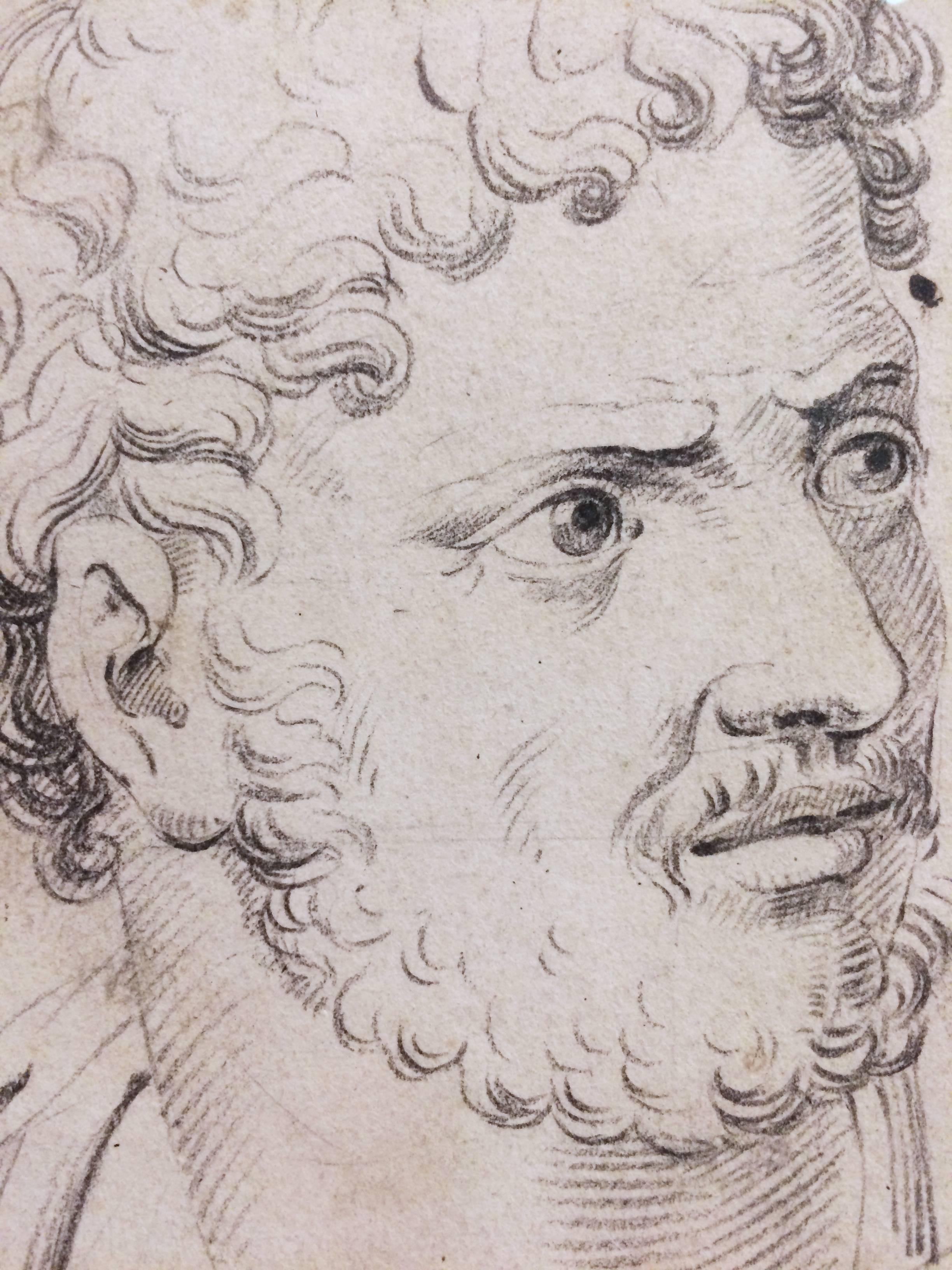 German Portrait Drawing of Antoninus Pius For Sale