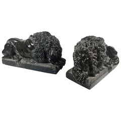 Pair of Italian Grand Tour Marble Recumbent Lions