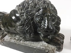 Pair of Italian Grand Tour Marble Recumbent Lions