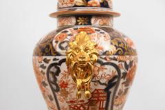 Pair of Gilt Bronze Ormolu-Mounted Imari Vases