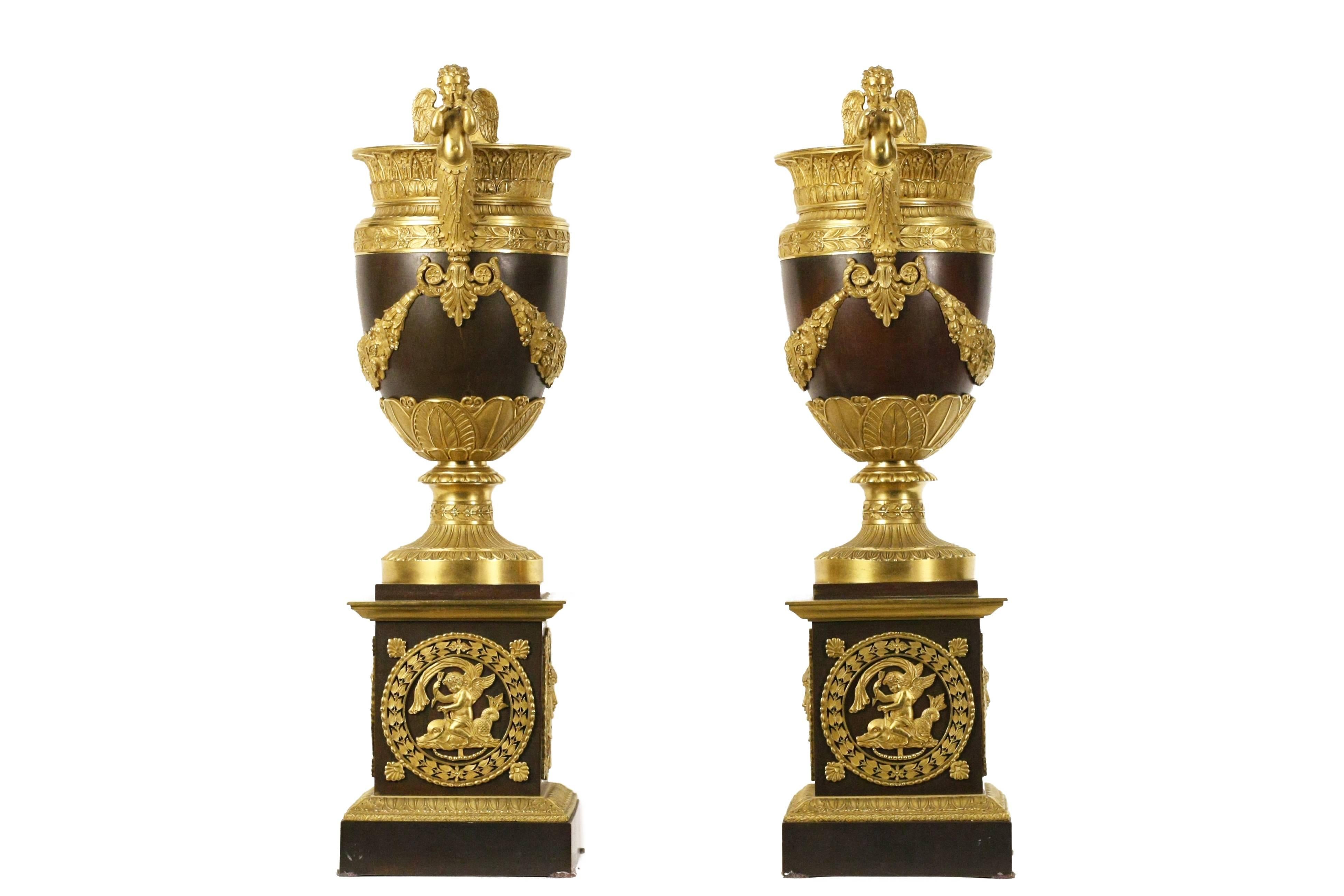 19th Century Pair of French Empire Vases, Attributed to Pierre-Philippe Thomire
