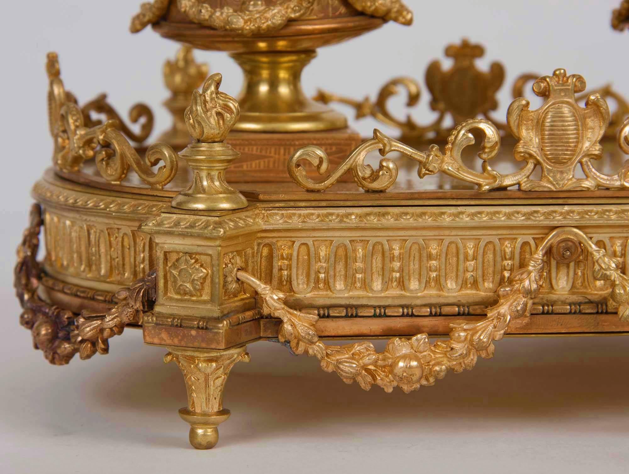 French 19th Century Gilt Bronze Inkwell