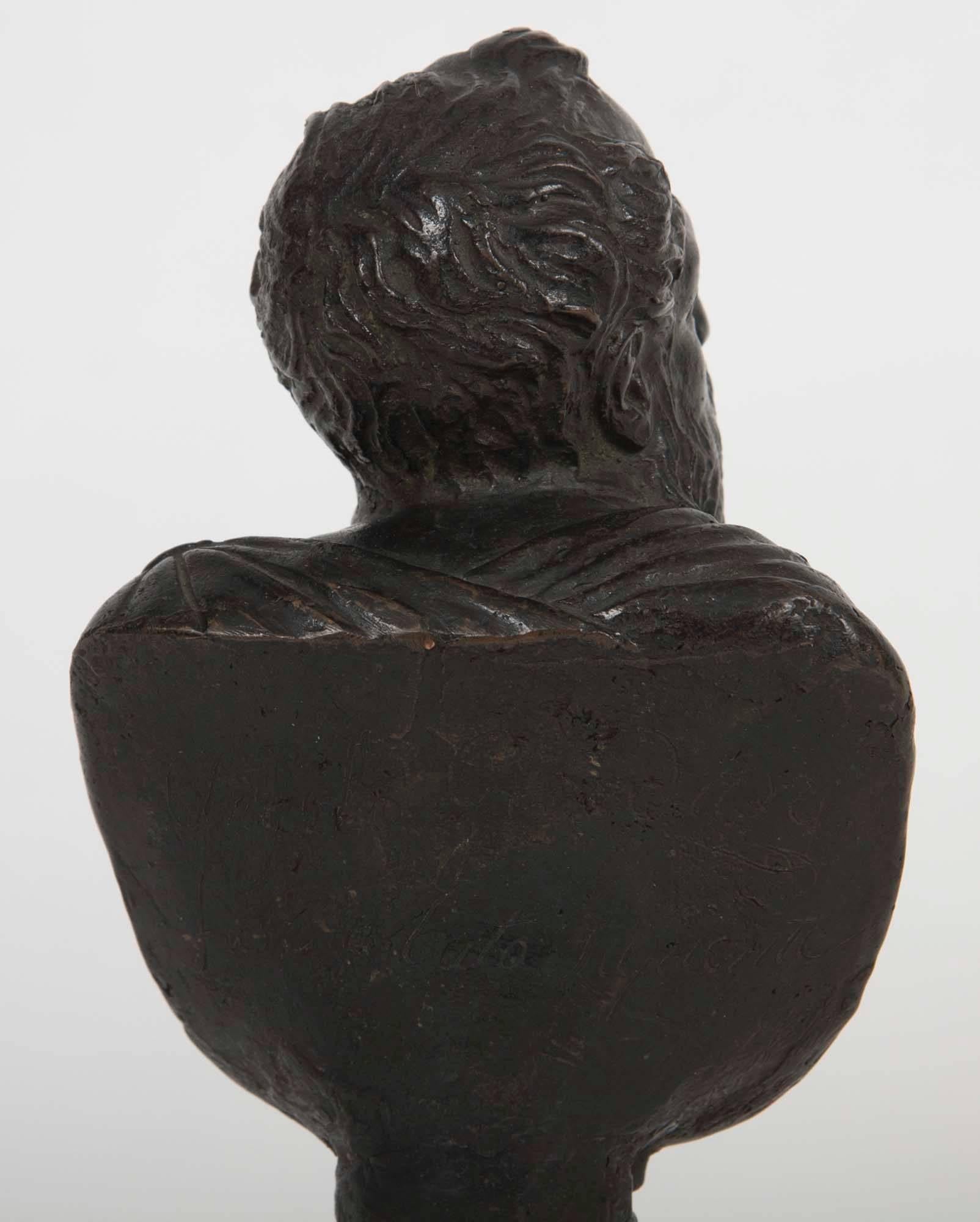 Patinated 17th Century Venetian Renaissance Bronze Bust For Sale