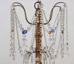 Italian 18th Century Genovese Giltwood and Crystal Chandelier