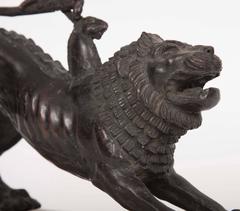 19th century Patinated Bronze Model of the Chimera of Arezzo