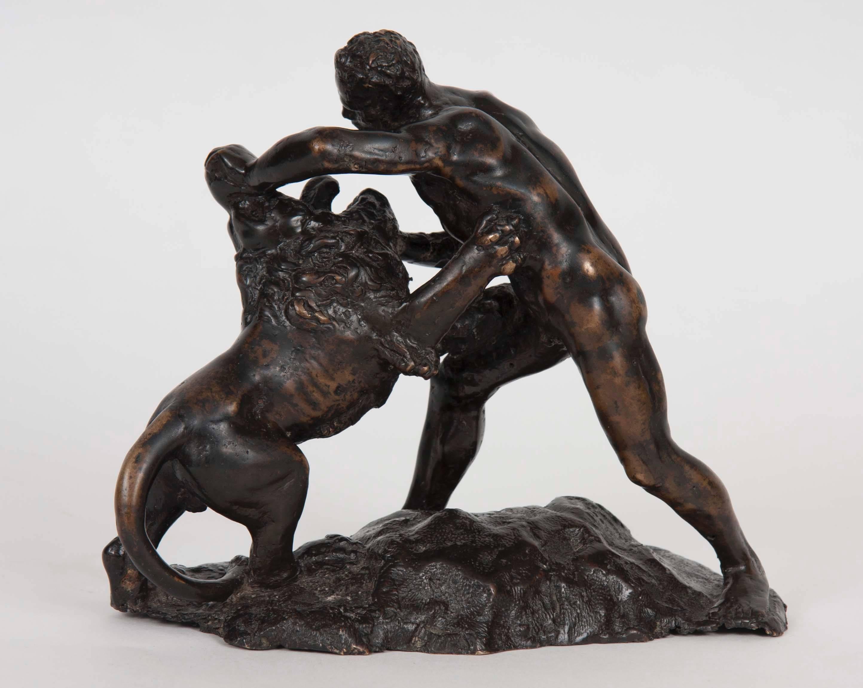Bronze Group of Hercules and the Nemean Lion, Italian, 17th century.