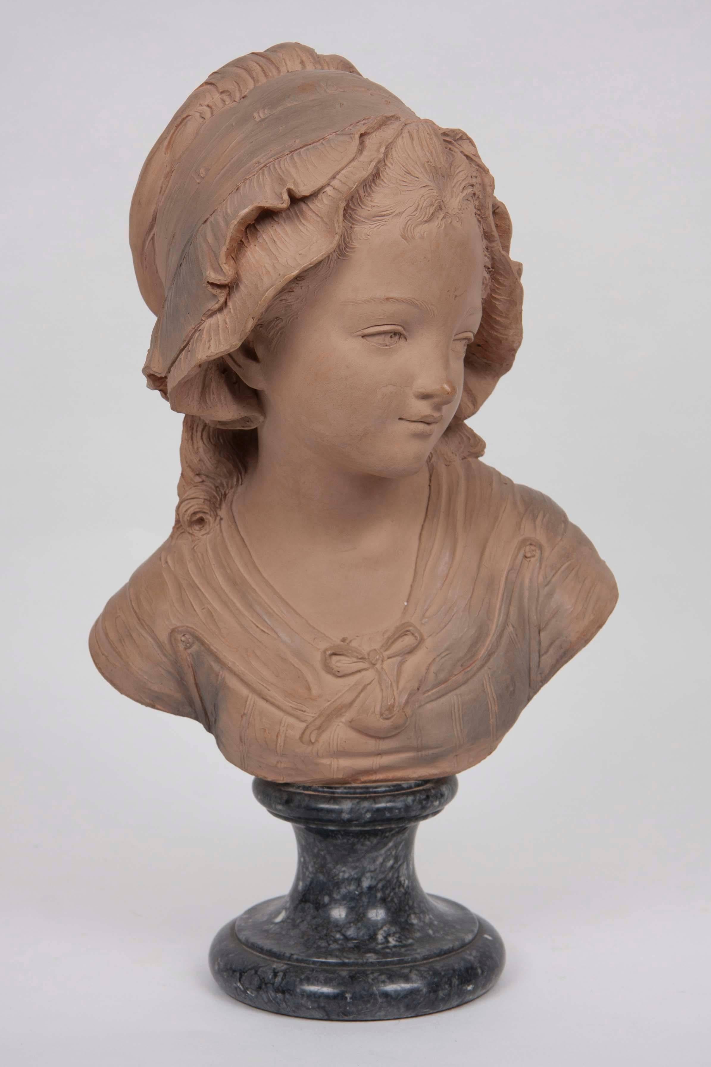 Sculpté Paire de bustes français en terre cuite du 19ème siècle en vente