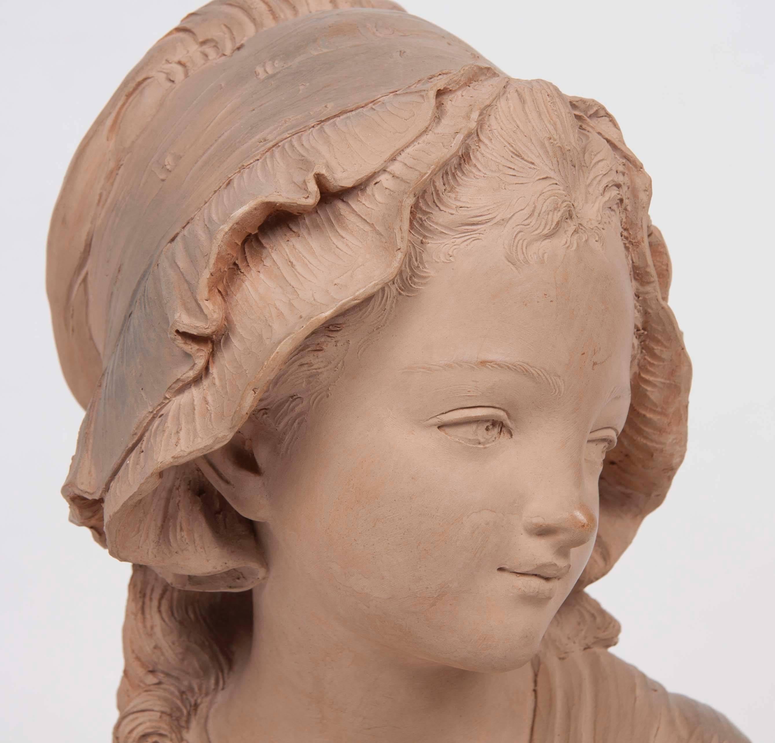 Coppia di busti in terracotta francesi del XIX secolo In condizioni buone in vendita a New York, NY
