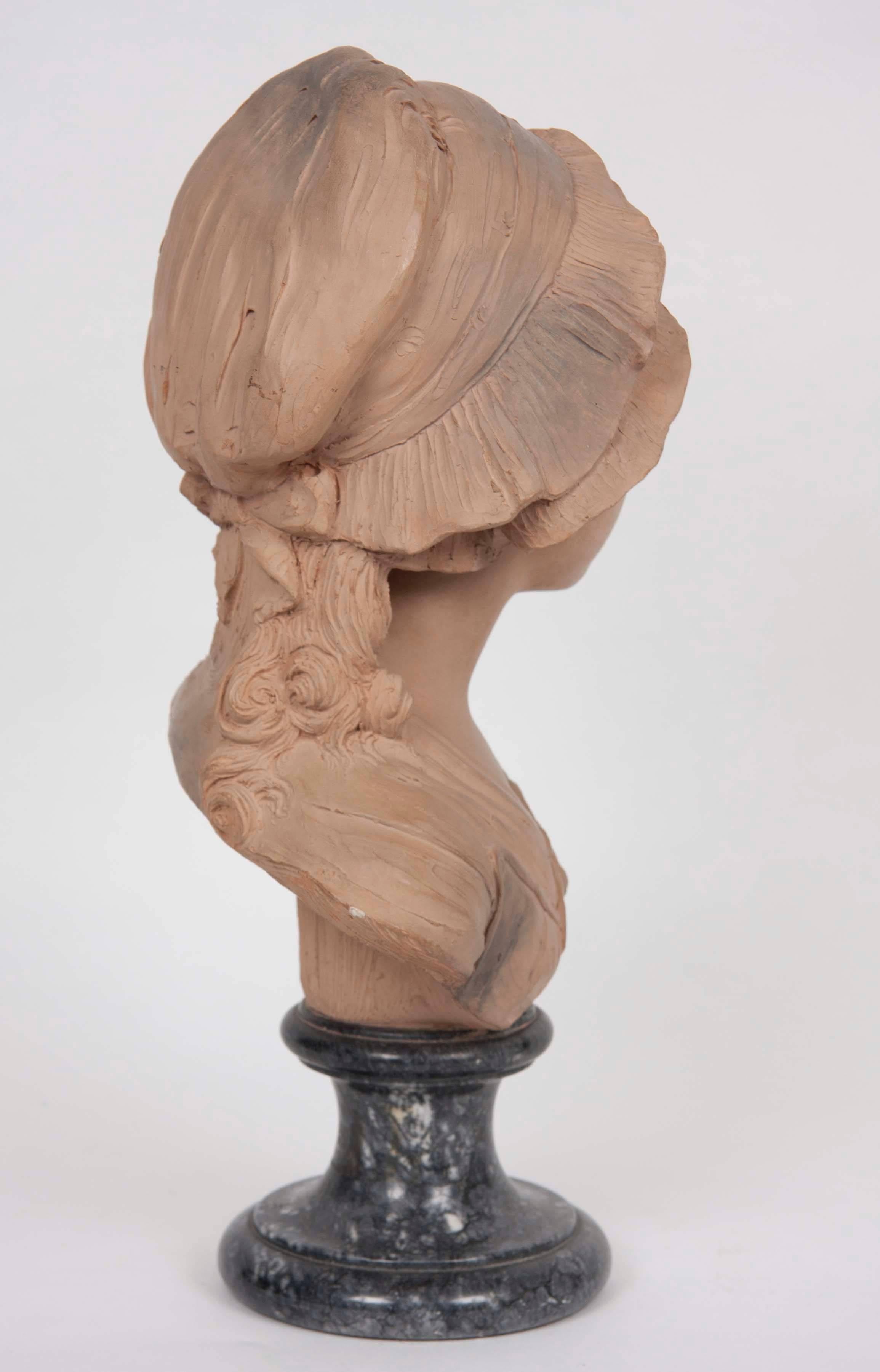 XIXe siècle Paire de bustes français en terre cuite du 19ème siècle en vente