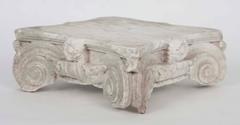 Pair of Italian White Marble Capital Fragments