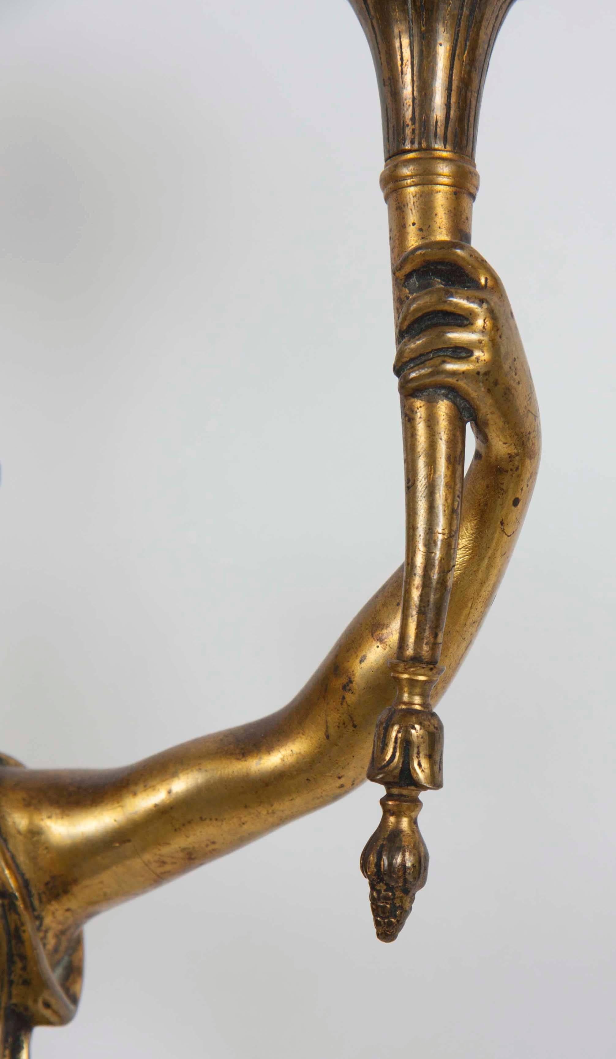 Pair of 19th Century Gilt Bronze Sconces For Sale 3