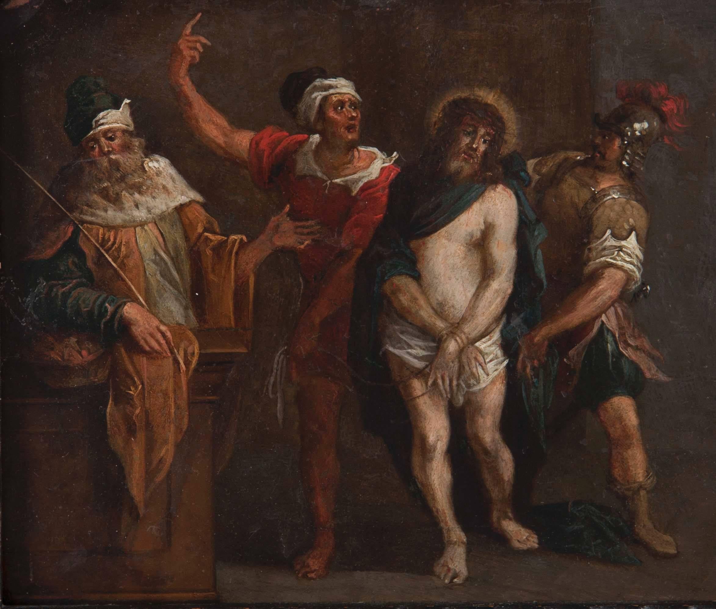 Ecce Homo
di Frans Franken the Younger (Anversa, 1581-1642)
Fiammingo, fine XVI-inizio XVII secolo
olio su rame
Misure: H. H. 7