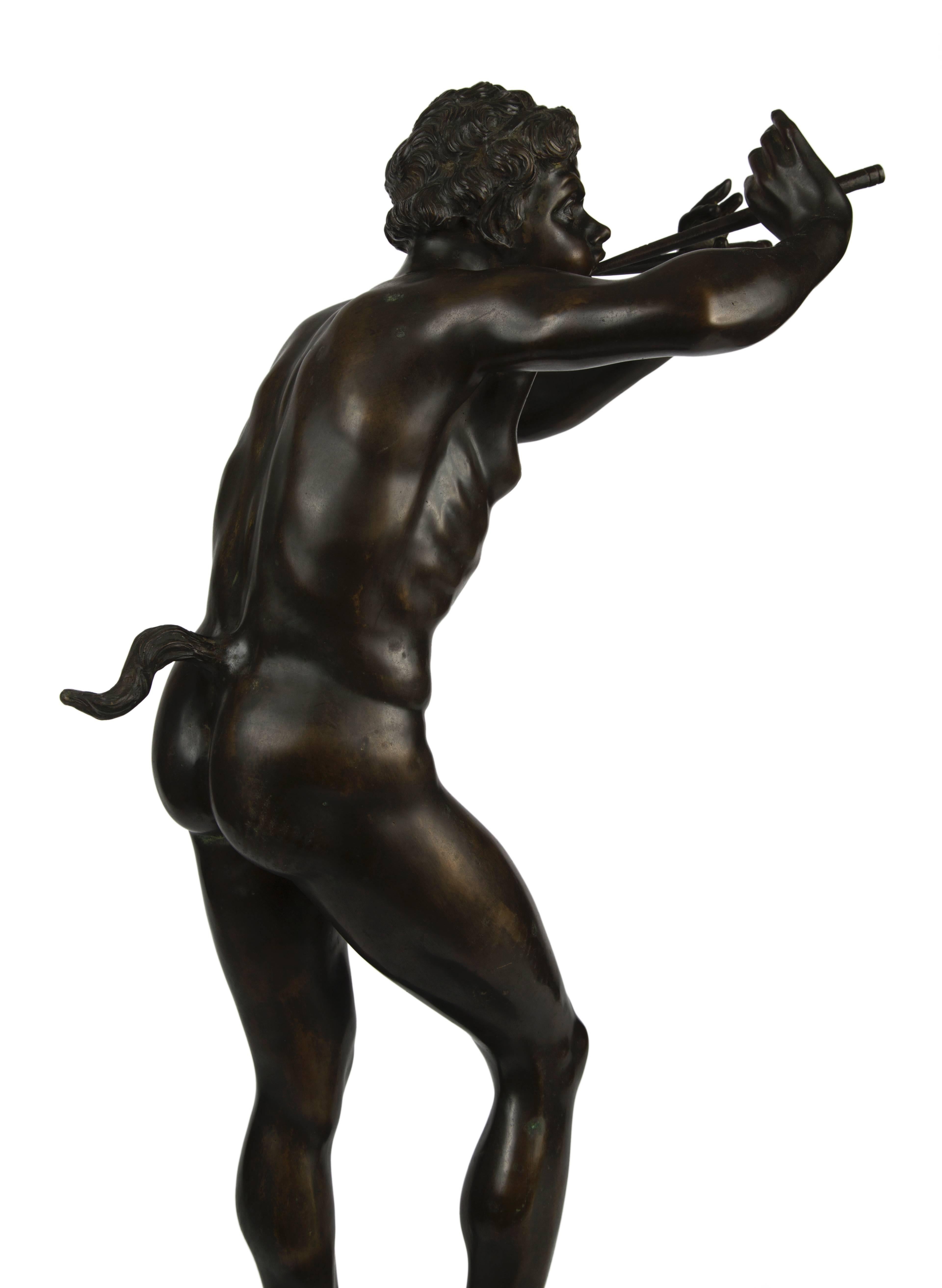 Italian Large Bronze Grand Tour Statue of Pan For Sale