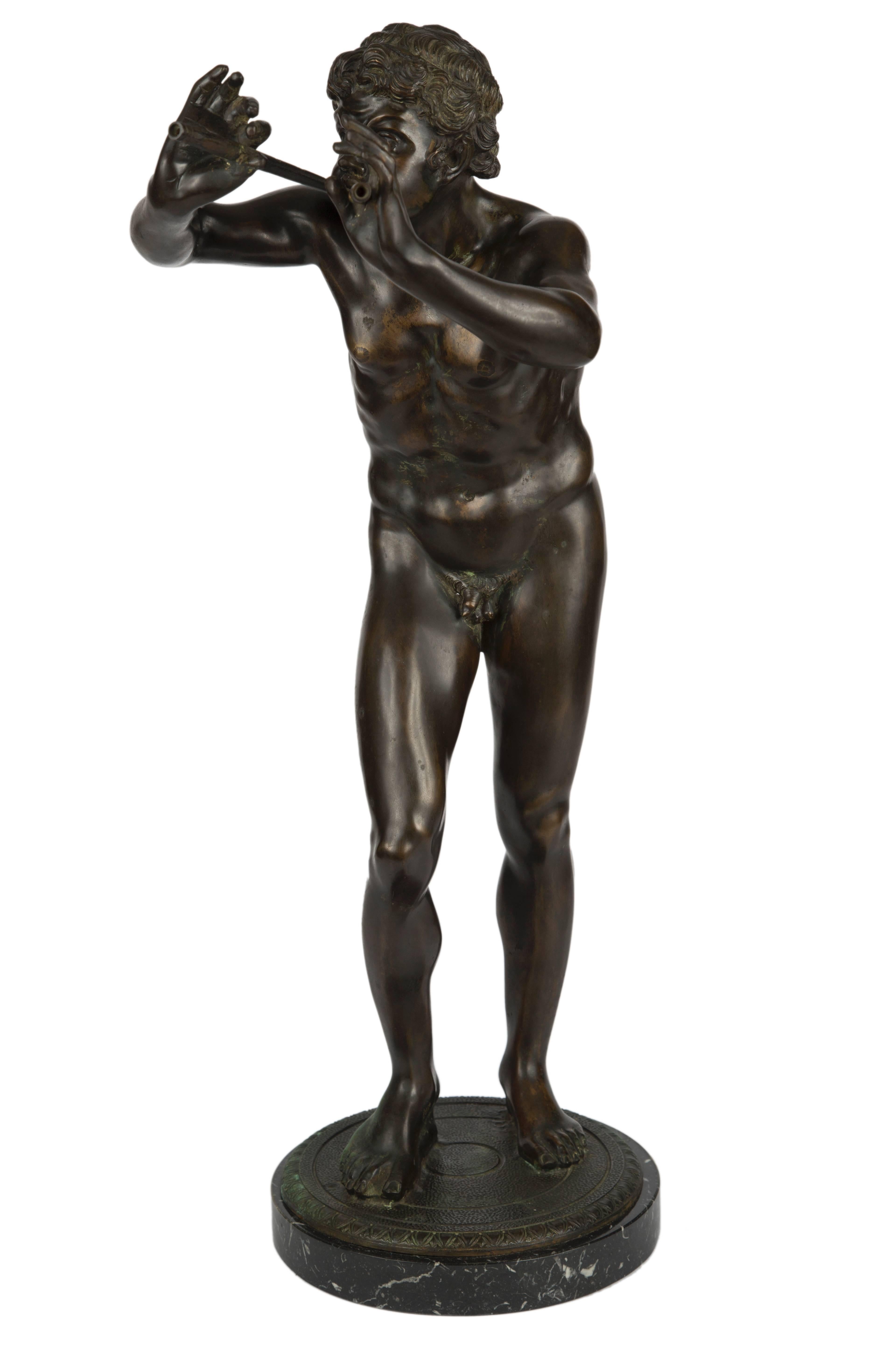 Gran estatua de bronce Grand Tour de Pan en venta 2