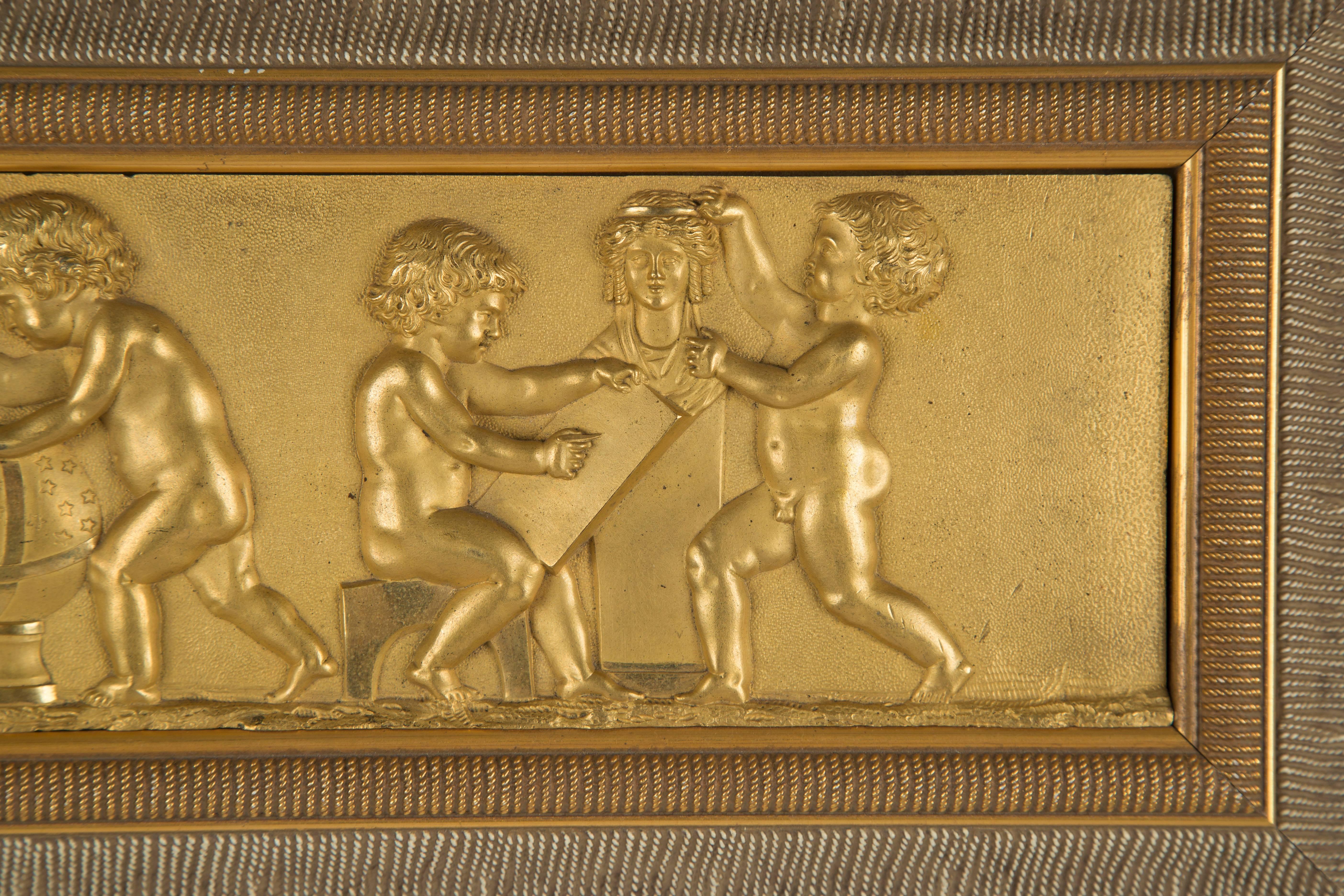 Neoclassical Gilt Bronze Relief Plaque