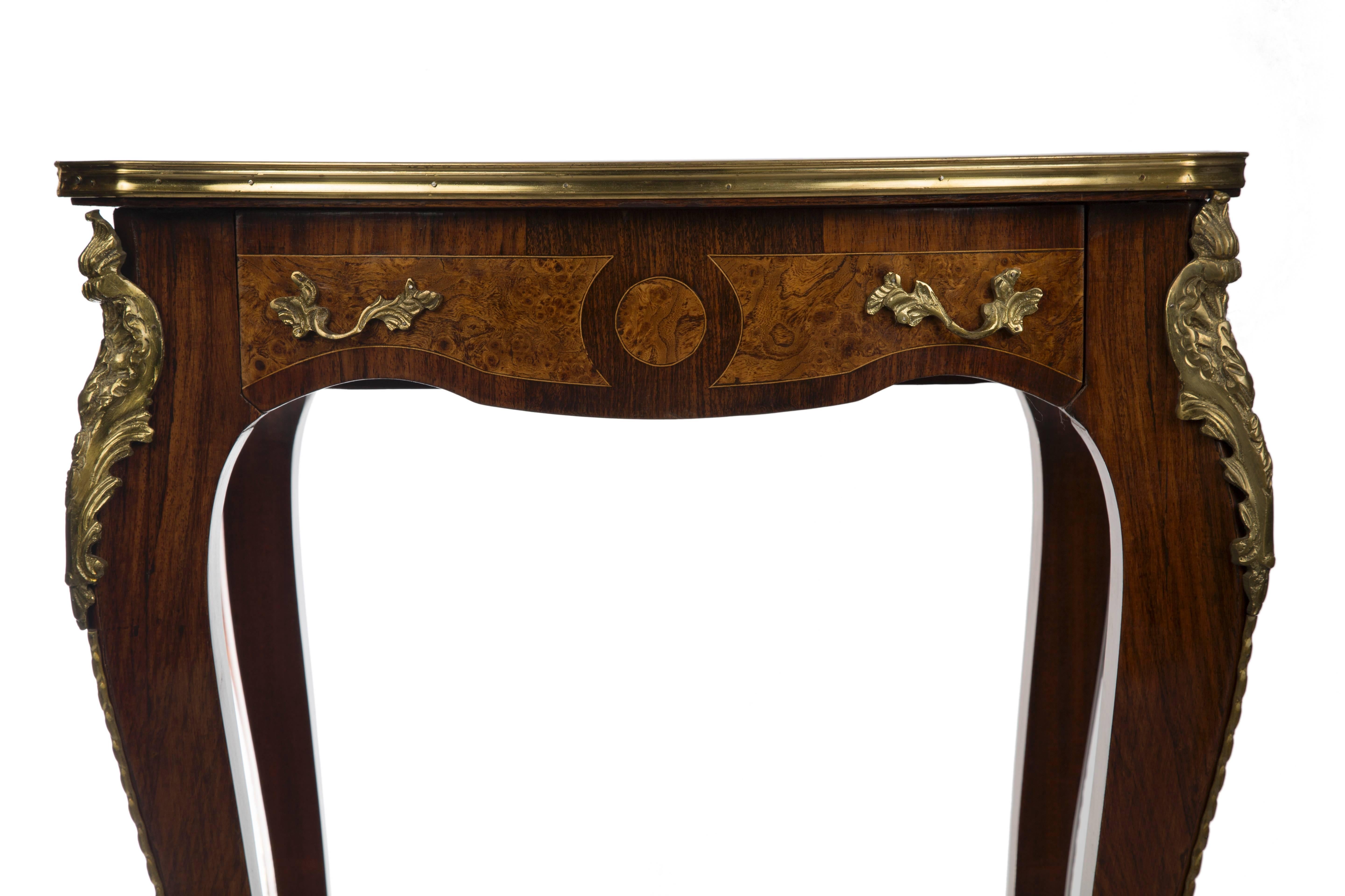 French Pair of Louis XV Style Marquetry Side Tables