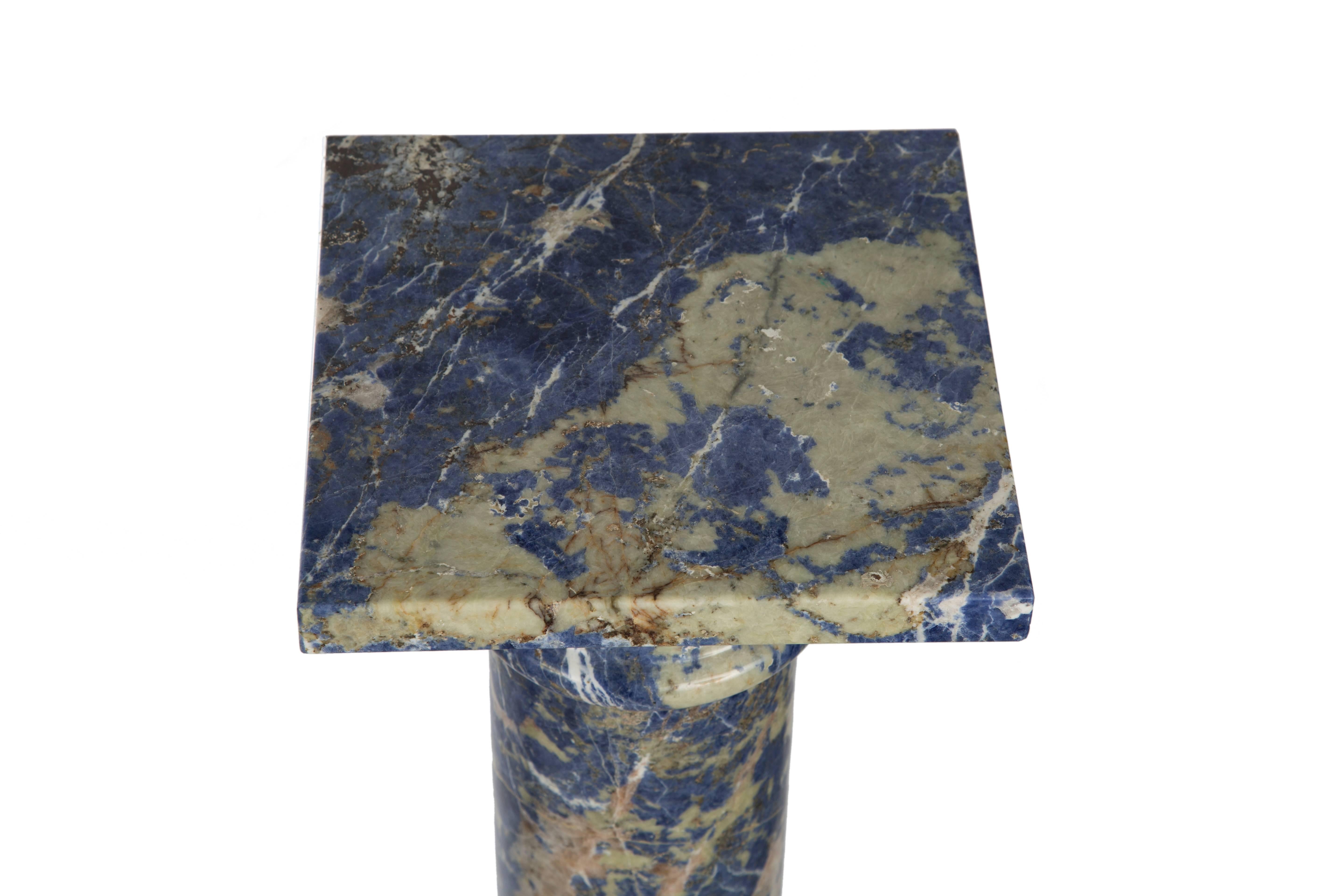 19th Century Pair of Lapis Lazuli Marble Pedestal Columns