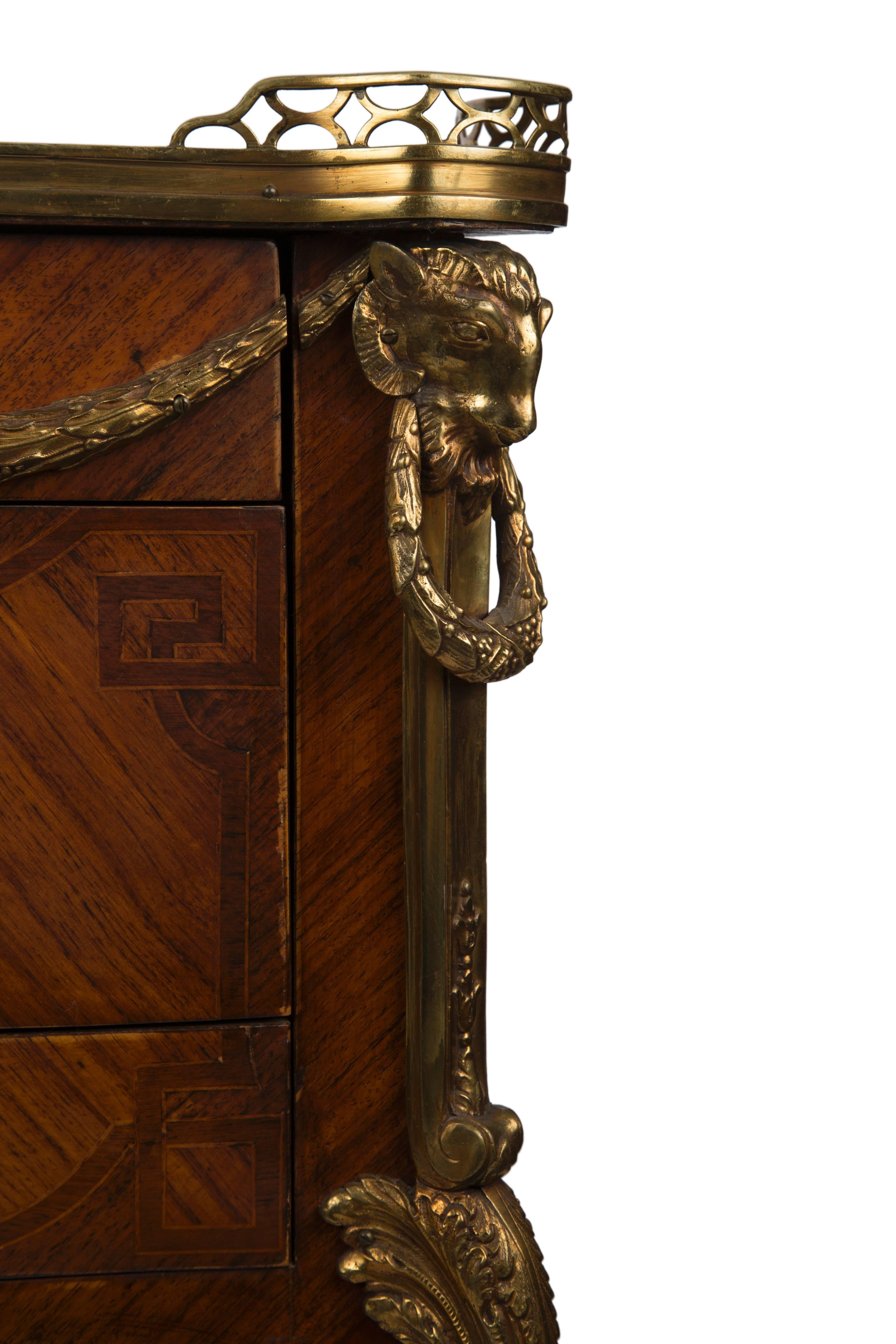 French Gilt-Bronze Mounted Mahogany Kingwood and Tulipwood Table Ecrire 1
