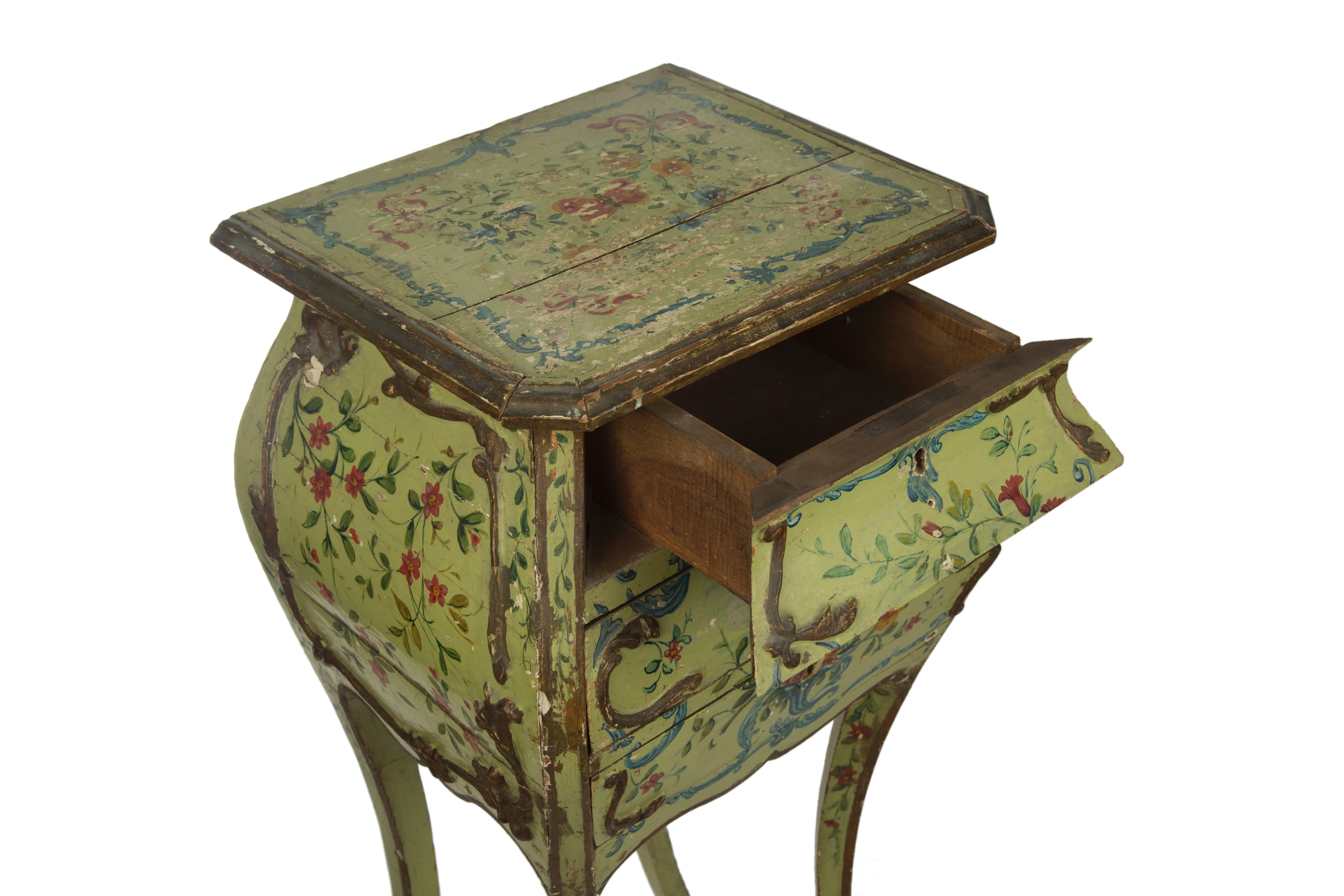 18th Century and Earlier Venetian 18th Century Lacca Povera Louis XV Side Table