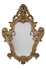 Pair of Venetian Lacca Povera and Polychrome Giltwood Mirrors