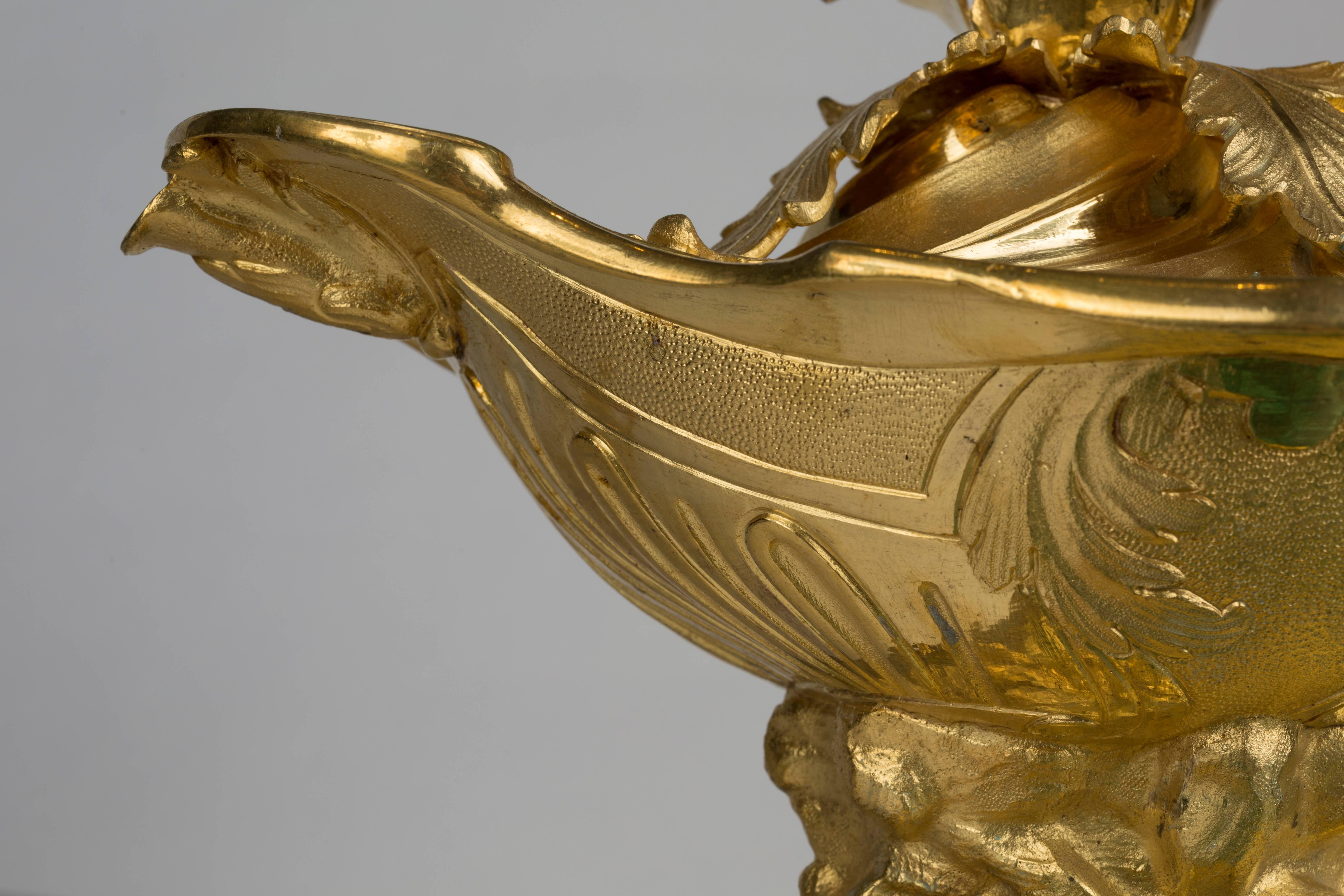 Luigi XVI Grande centrotavola in malachite e ormolu del XIX secolo in vendita