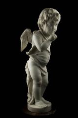Orazio Andreoni, Italian, 19th Century White Marble Figural Sculpture of Cupid