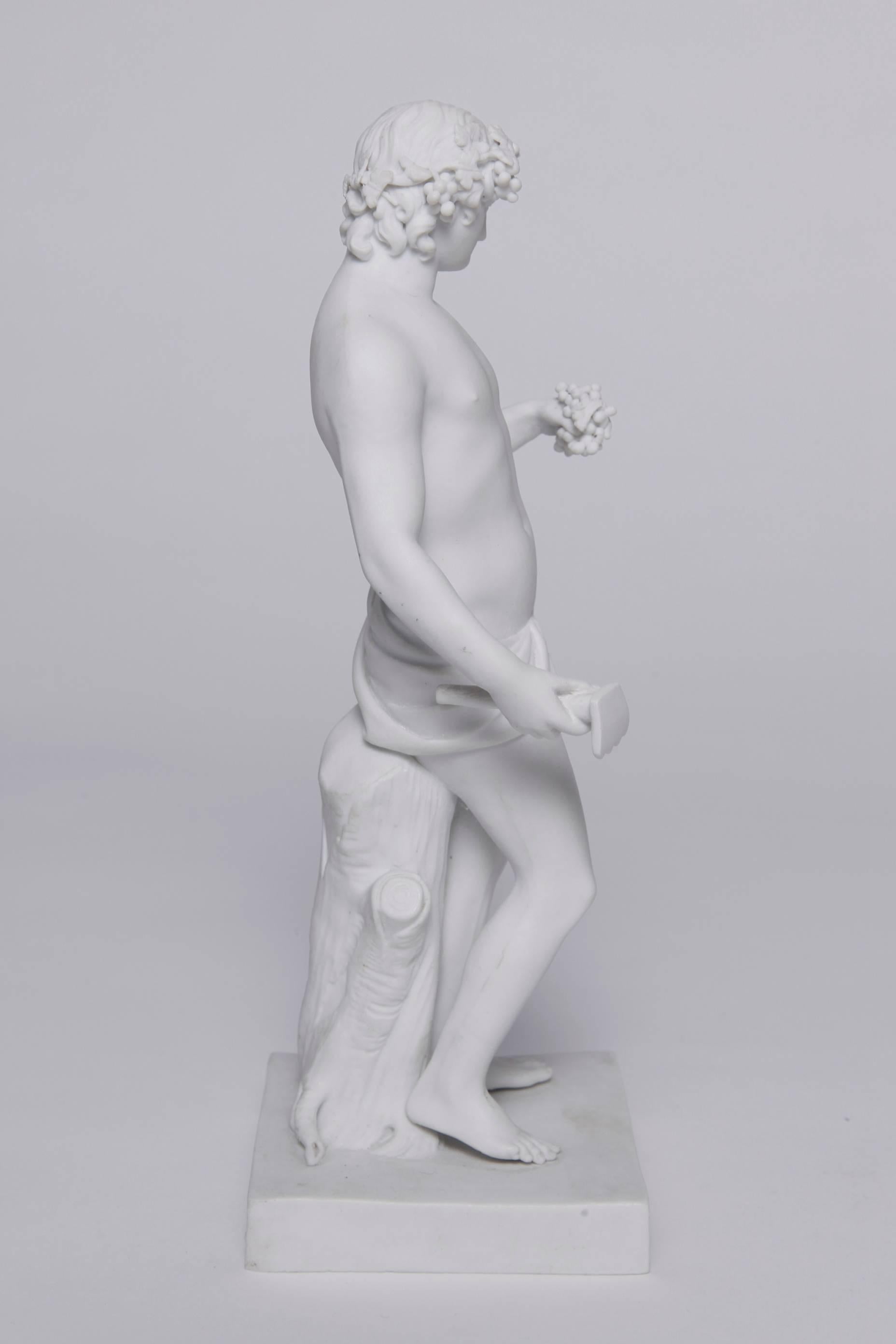 Hand-Carved Meissen Biscuit Figure of Dionysus For Sale