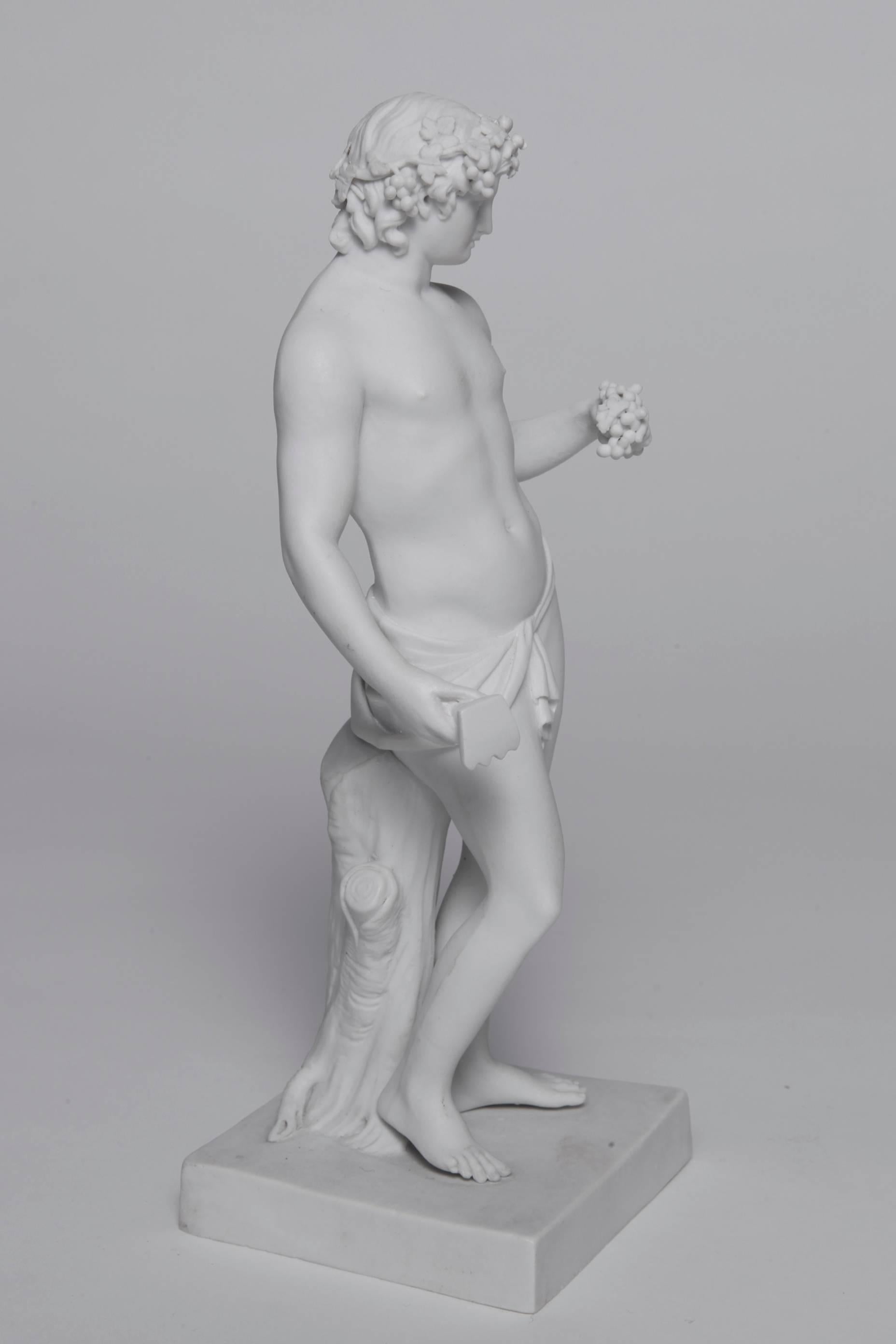 Meissen Biscuit Figure of Dionysus In Excellent Condition For Sale In New York, NY
