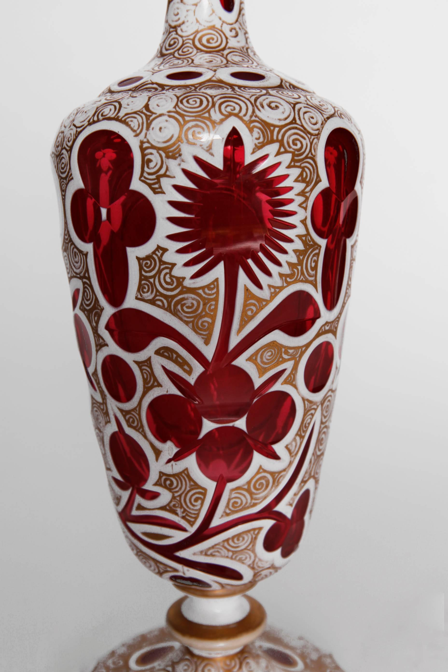 Paire de vases de beauté de Bohème en vente 1