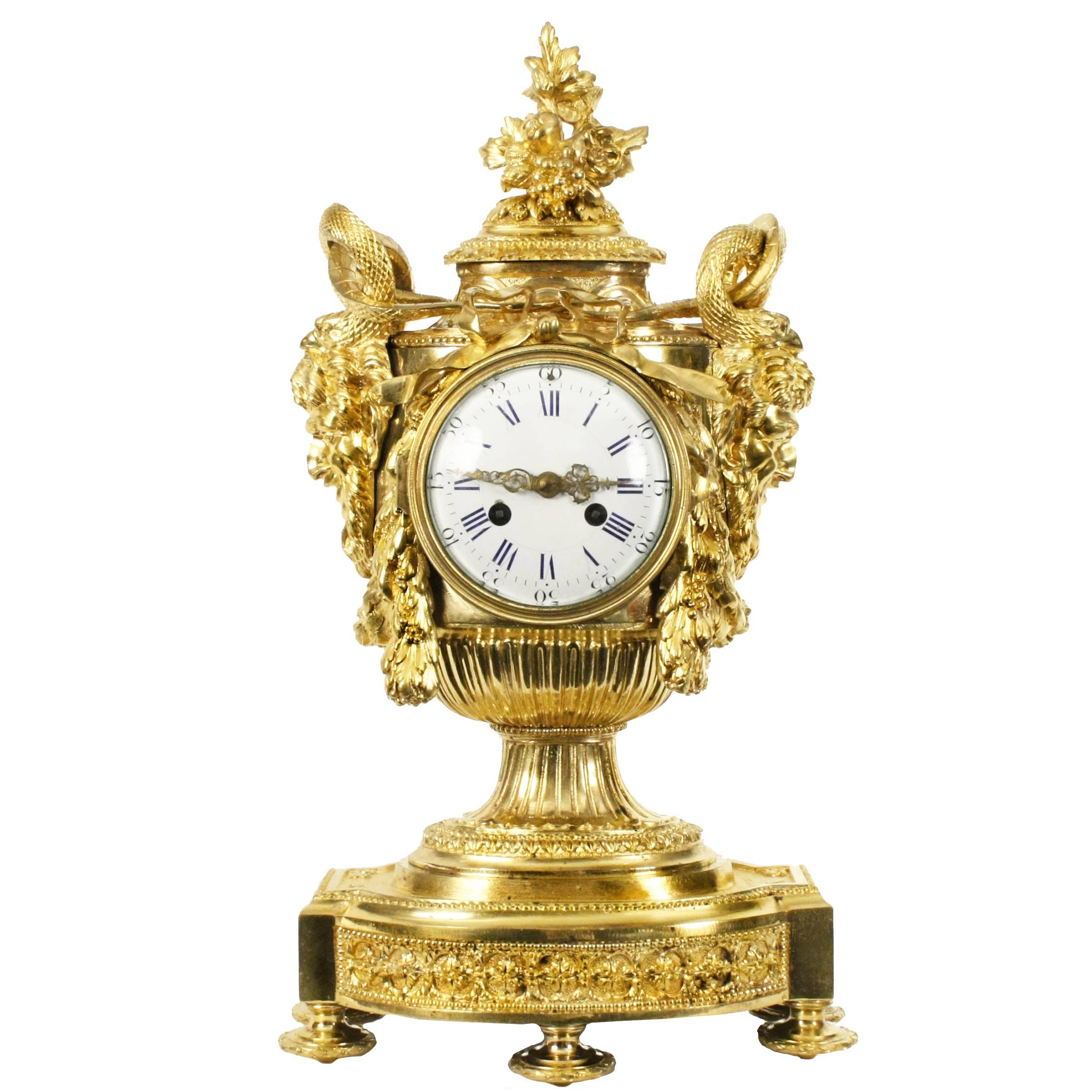 Louis XVI Style Ormolu Mantel Clock Freres Paris