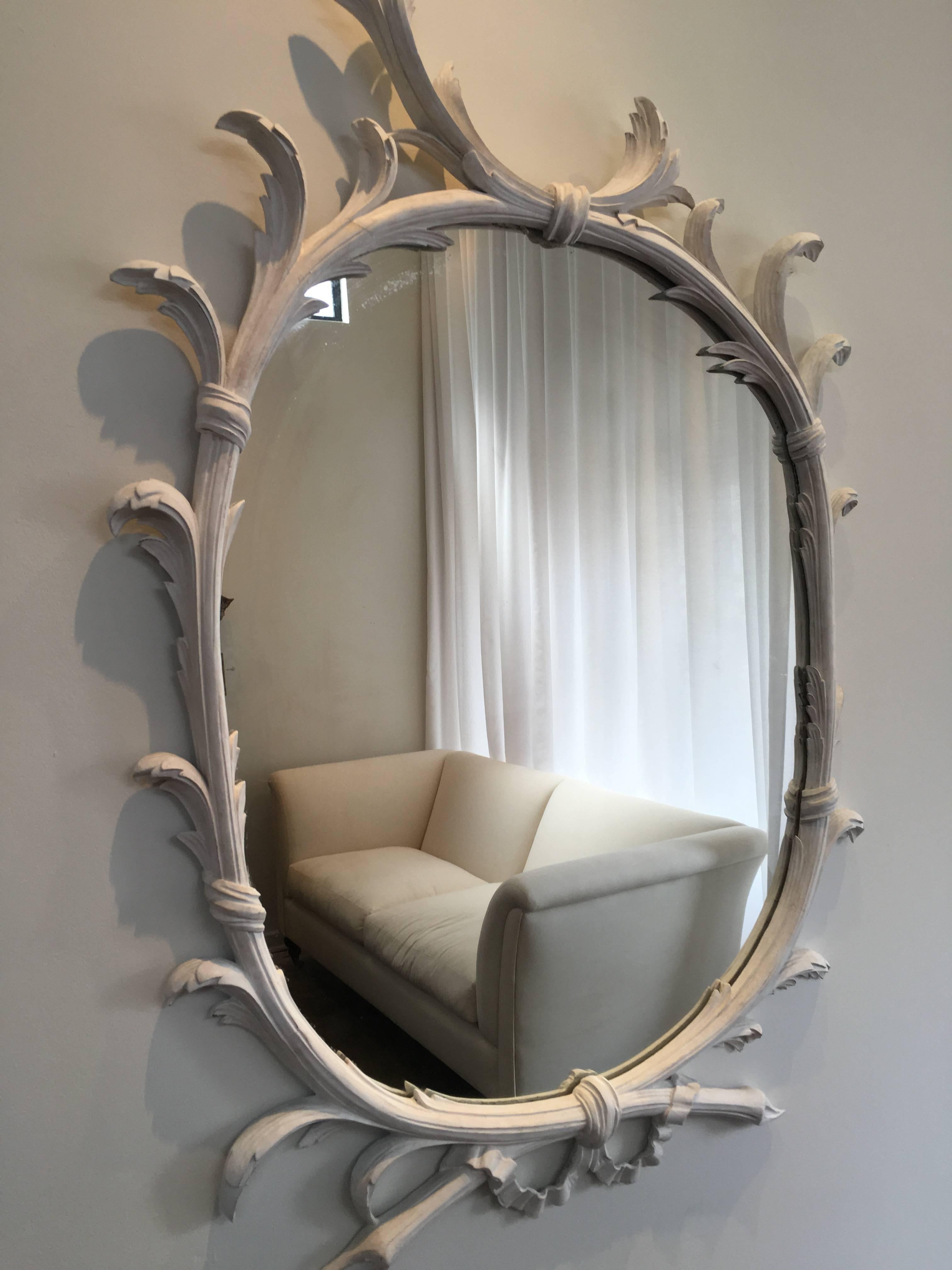 Pair of 1930s Carved Mirrors In Good Condition For Sale In Los Angeles, CA