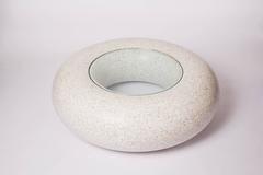 Round Eggshell Lacquer Coffee Table