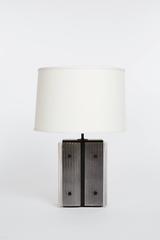 Cast Glass and Bronze Table Lamp