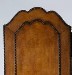 English Leather Three-Panel Screen