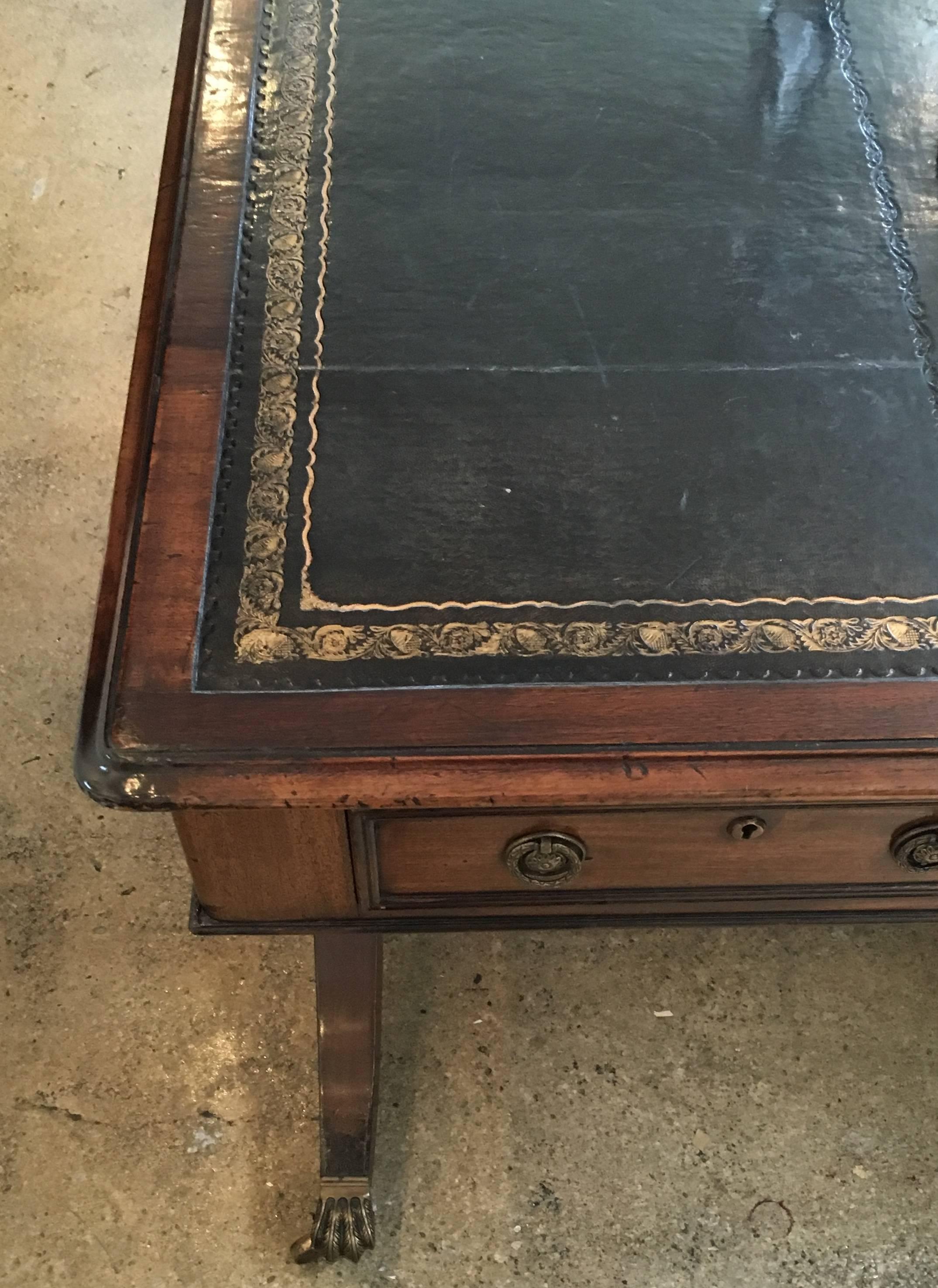 Leather Early 19th Century French Bureau Plat For Sale