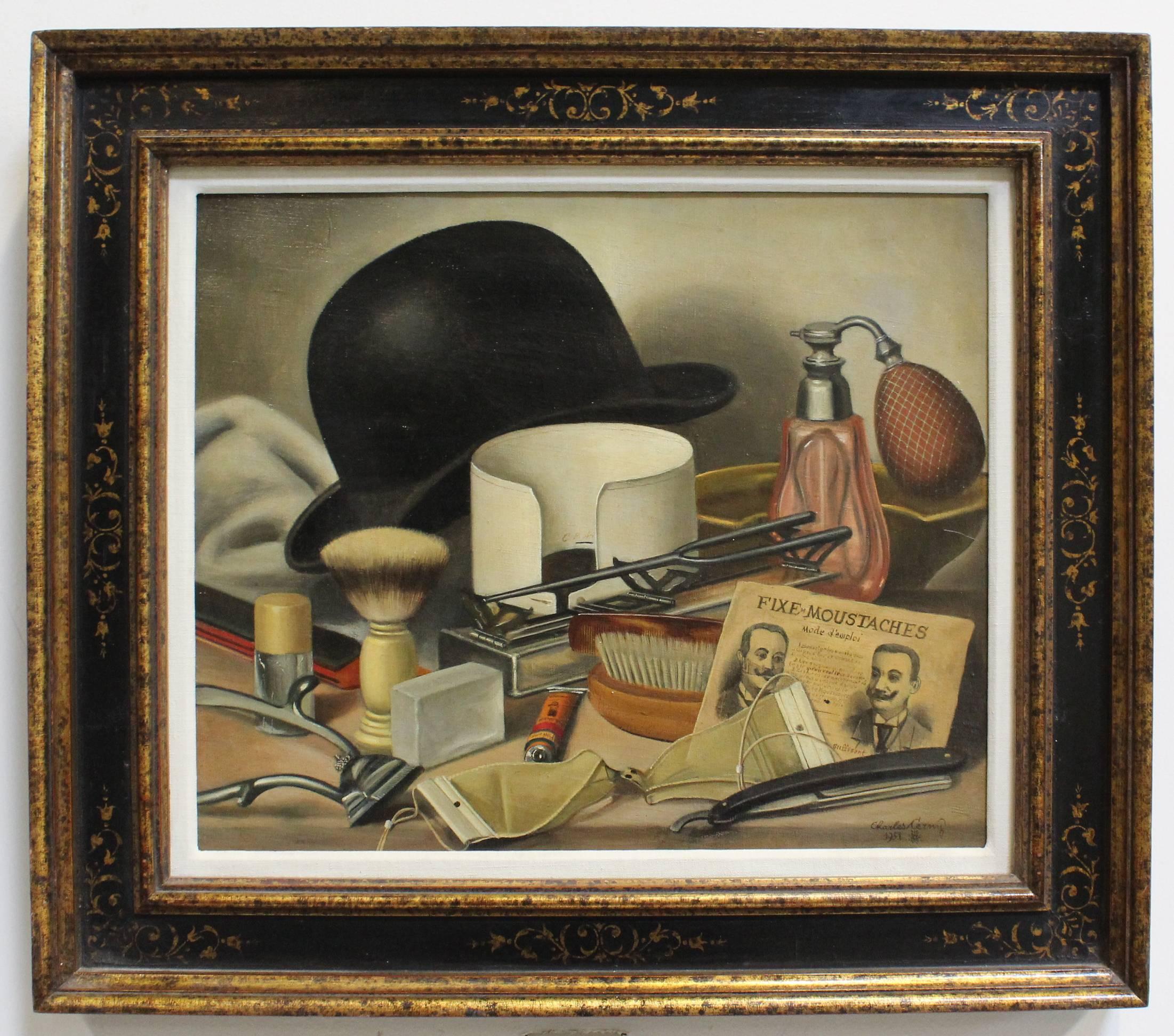 Charles Cerny (1892-1965) was a Czech painter who specialized in still life paintings. His favorite themes were maritime but he also painted musical, tobacco related, and scientific objects. Cerny was active/lived in the United States, France, and