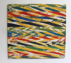 Woven African Fabric Collage Painting by Jacques Lamy