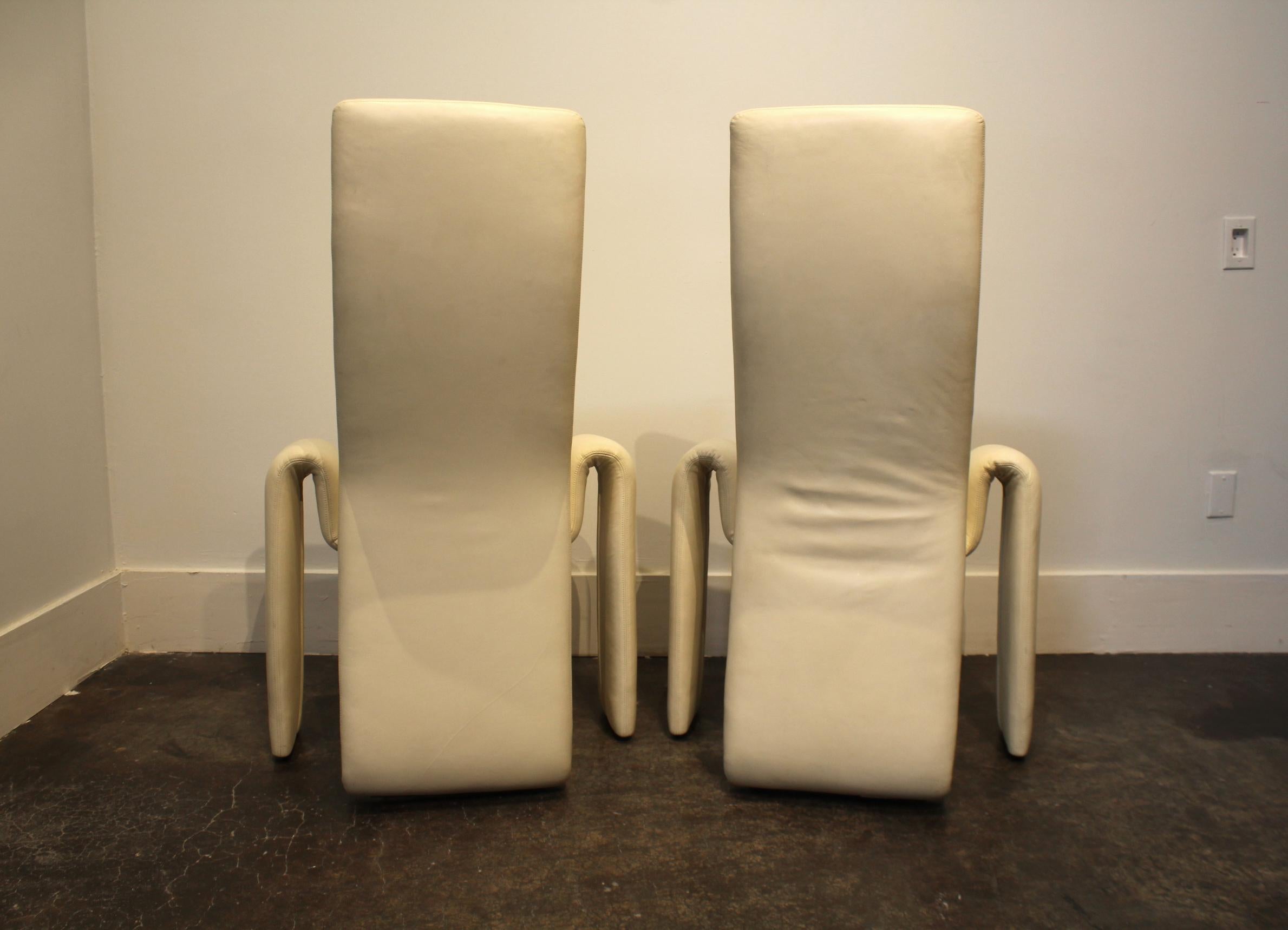 Leather Dining Chairs by Steve Leonard for Brayton International In Good Condition In Dallas, TX