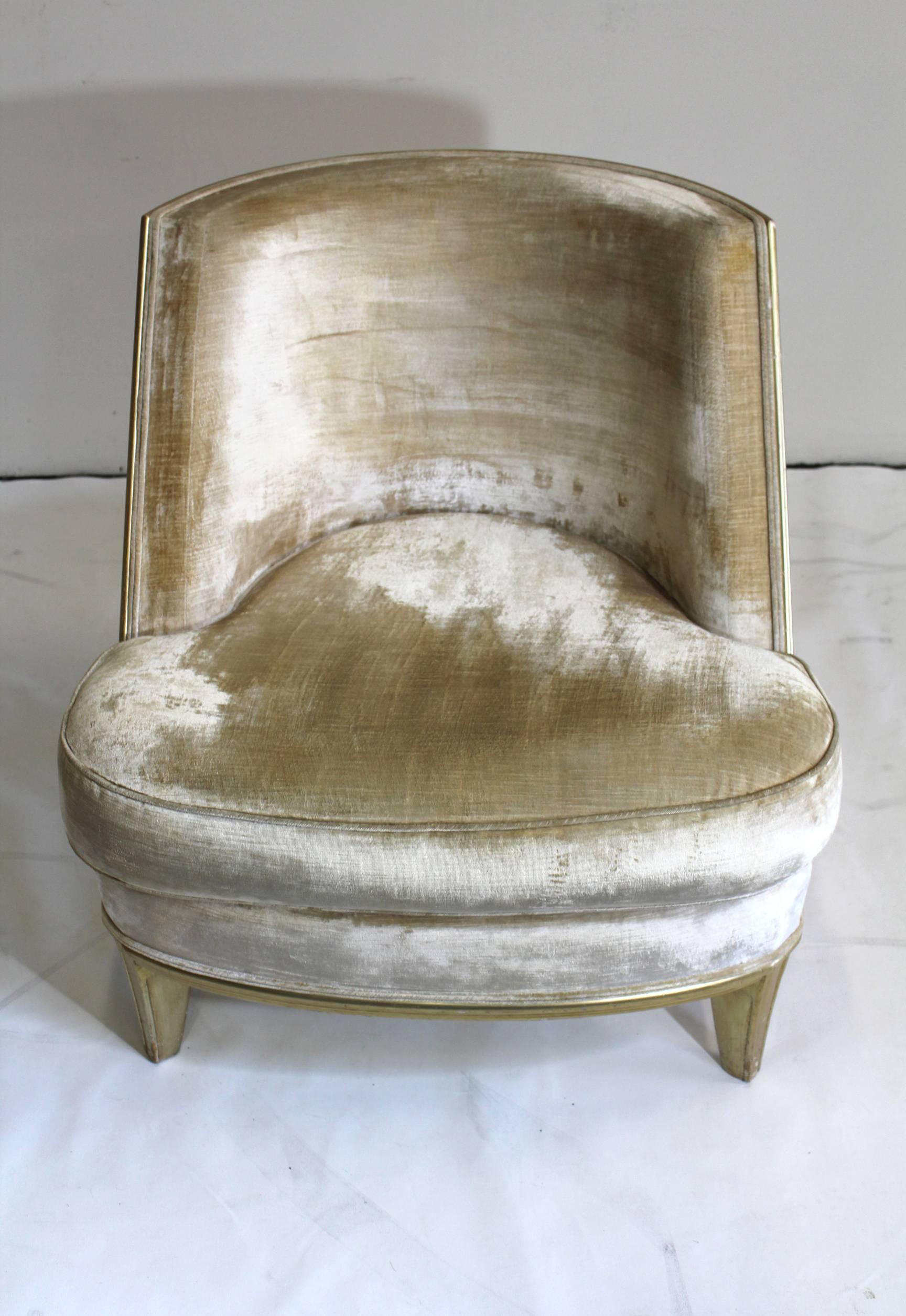 Pair of Gilded Lounge Chairs, 1920s In Good Condition In Dallas, TX