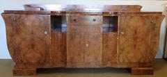 French Burled Walnut Art Deco Buffet