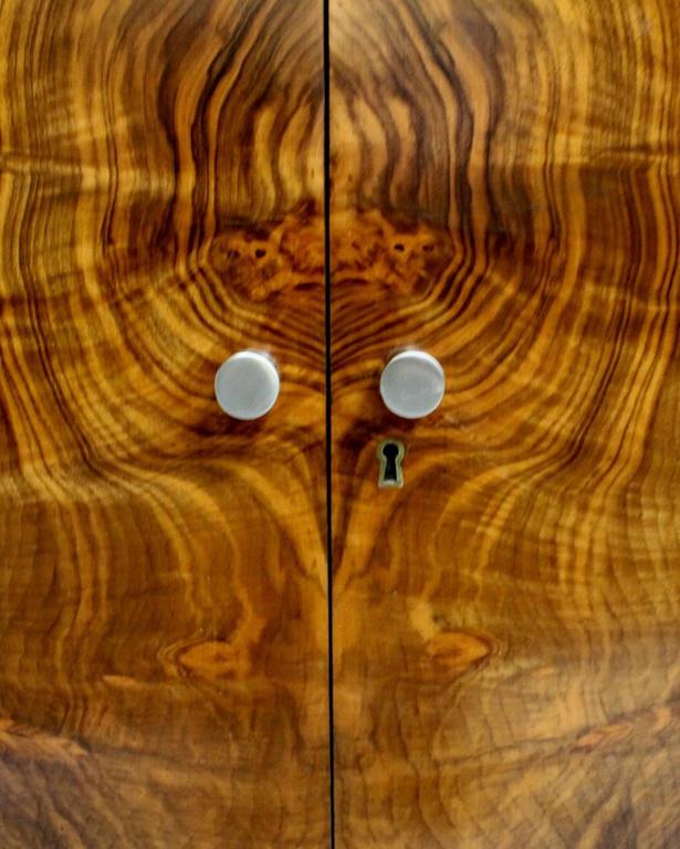 Pair of MidCentury Modern Walnut and Chrome Dressers Side