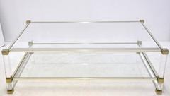 Pierre Vandel Chrome, Lucite and Glass Coffee Table