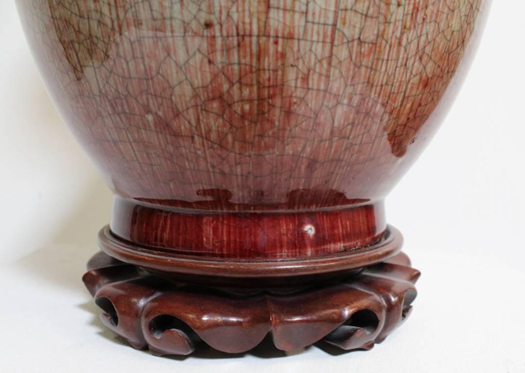 Large Antique Late 19th Century Oxblood Ruby Dust Chinese Vase 1