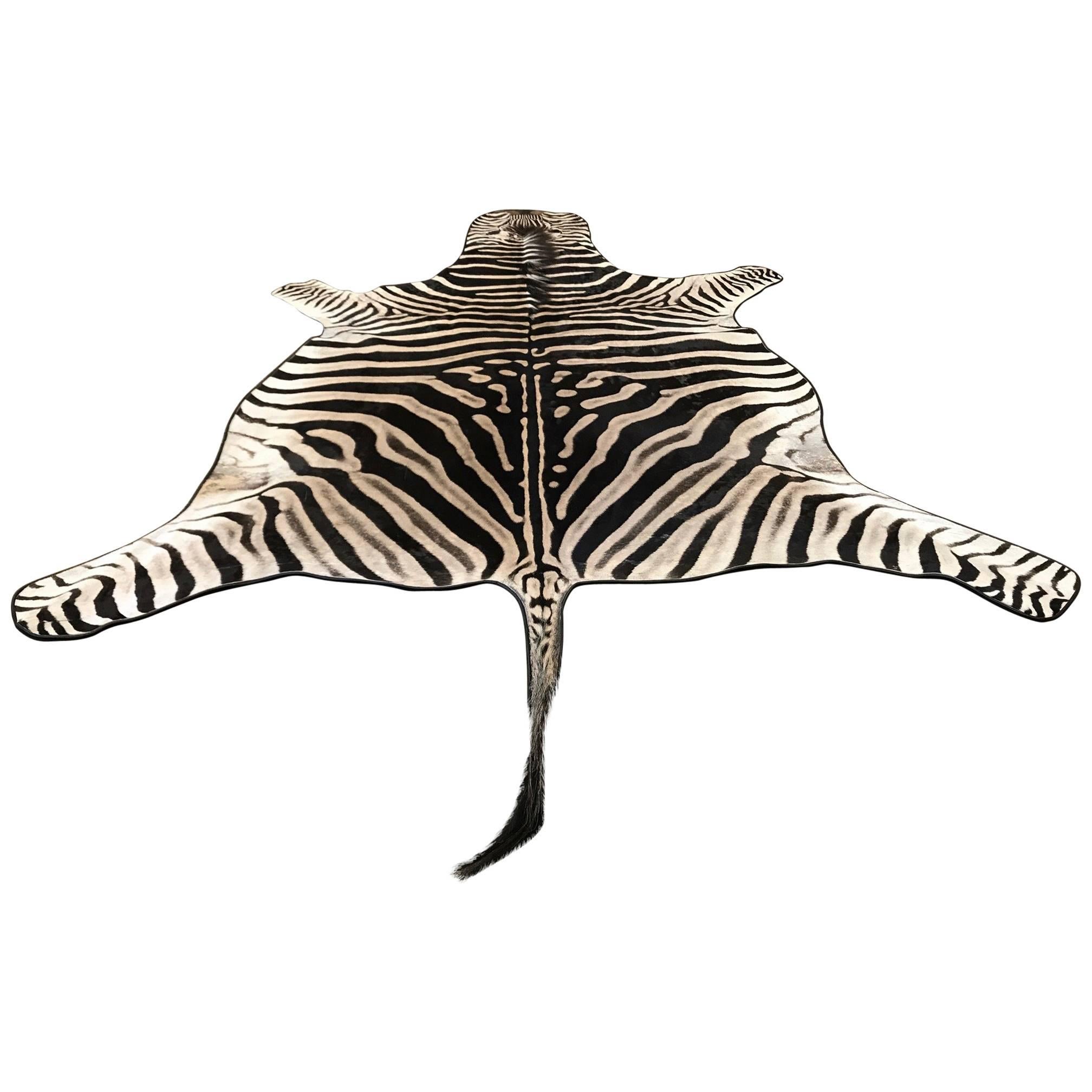 Grade "A" Equus Burchell Zebra Skin Rug For Sale at 1stDibs