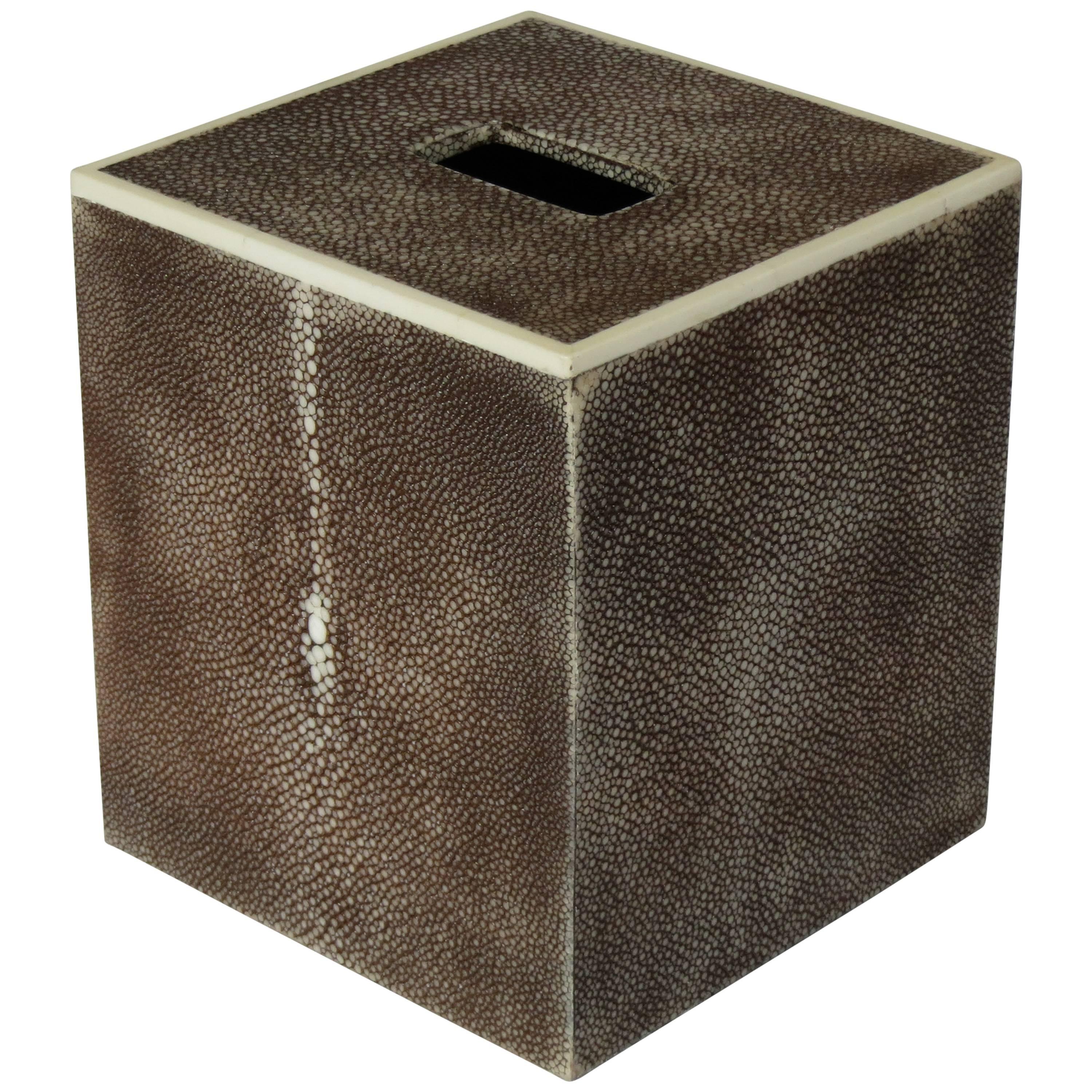 Brown Shagreen Tissue Box