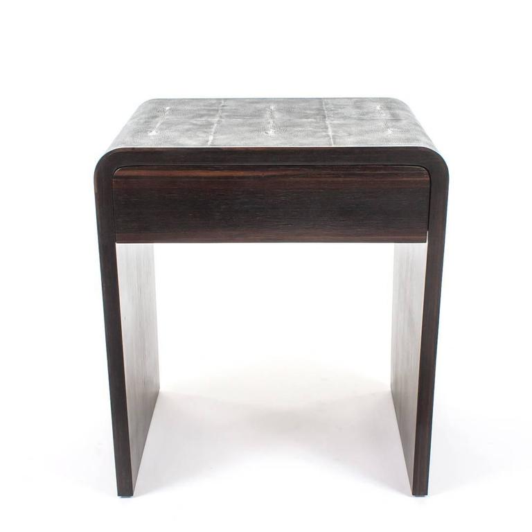 Pair of Genuine Shagreen Side Tables at 1stdibs