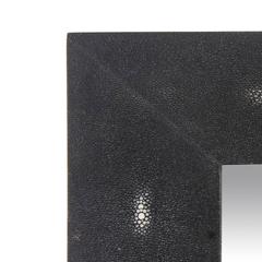 Genuine Shagreen Rectangular Black Mirror